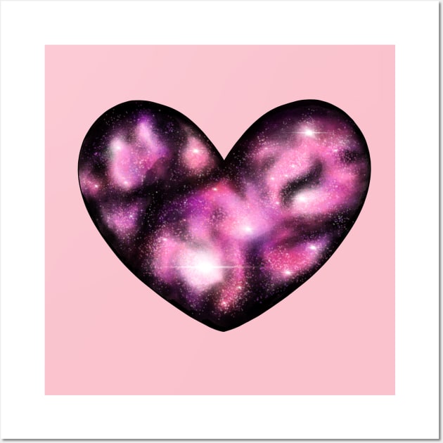 Pink Galaxy Heart Wall Art by Lady Lilac